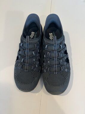 Skechers Women's Navy Knit Slip-On Walking Sneakers